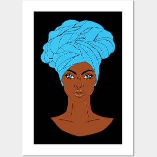 anime black girl baby blue 1 Posters and Art